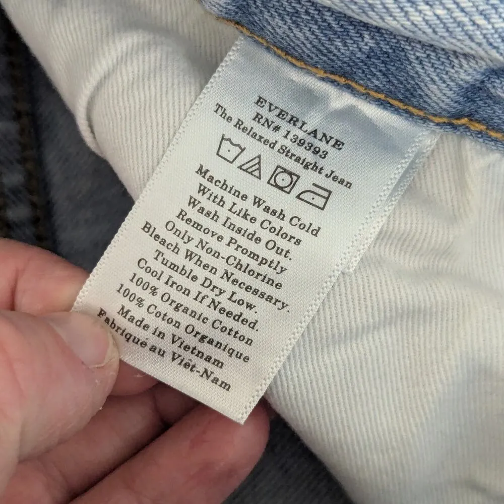 Everlane The Relaxed Straight Jeans Light Wash Cropped Length Capri Womens 23 - Image 7