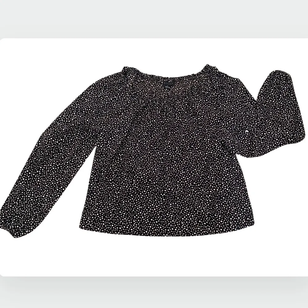SANCTUARY Nordstrom Black Polka Dot Versatile Long Sleeve Blouse Top Medium - Image 5