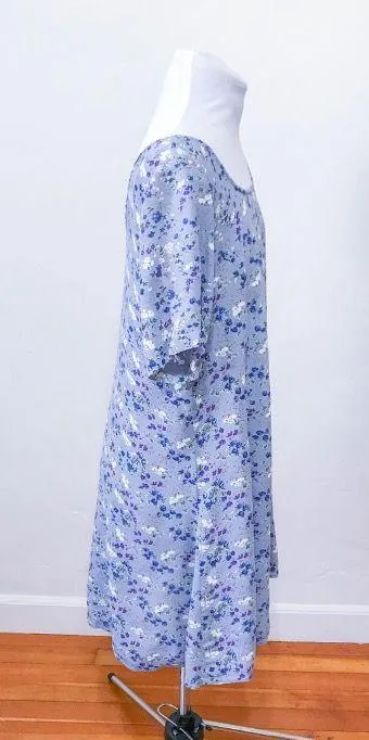Vintage 90's Lavender Floral Dress Purple Size L - Image 6