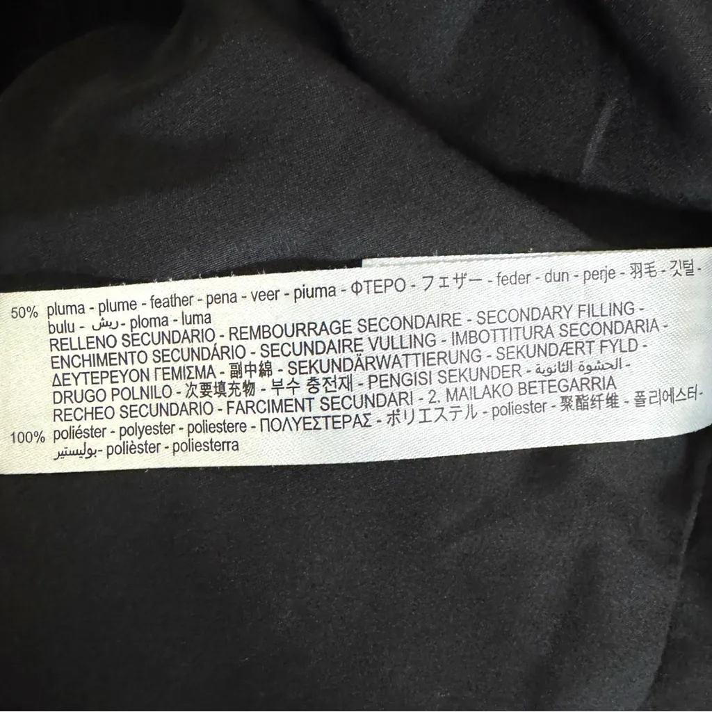 ZARA Longline Puffer Coat Green Faux Fur Removable Hood Small Down Feather Fill - Image 7