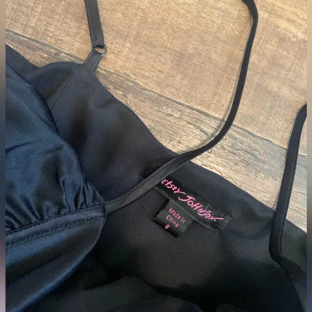 Betsey Johnson silk satin blend bow y2k ruched dress 8 $300 - Image 6