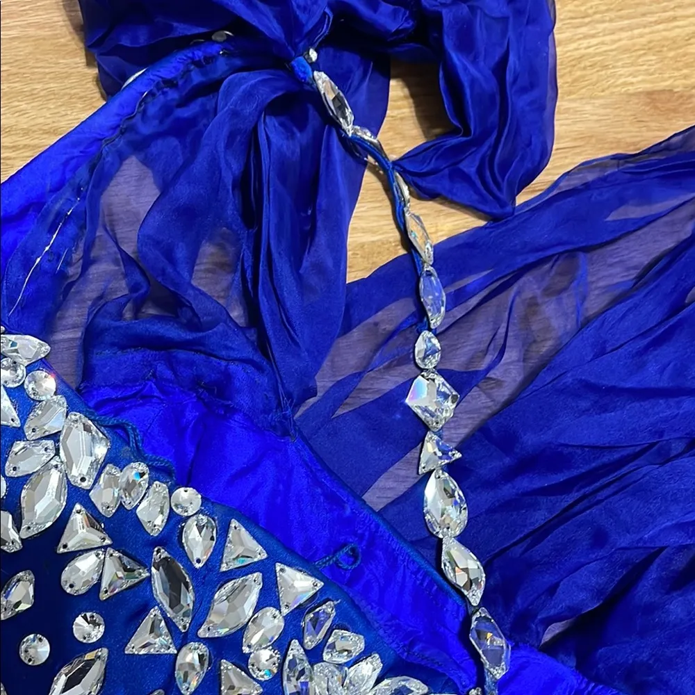 Custom Made Elegant Blue Maxi Dress - Image 9