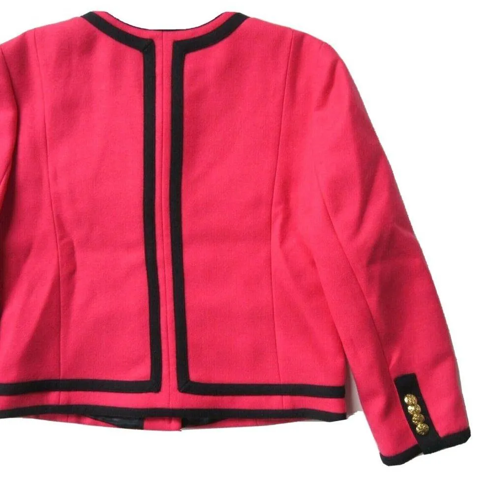 NWT J.Crew Lady Jacket in Berry Pink Double-Serge Wool Cropped Blazer 0 - Image 5