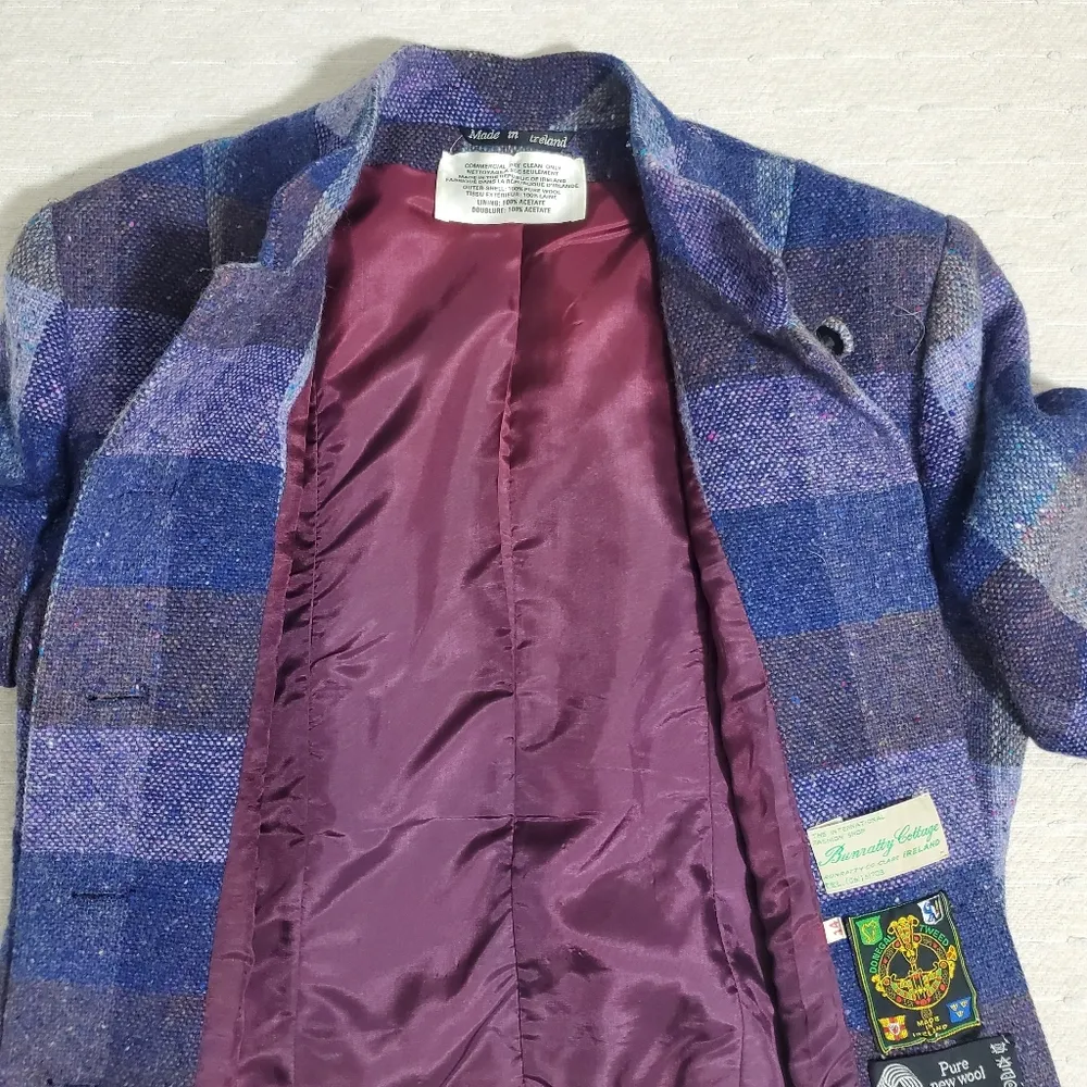 The International Fashion Shop Bunratty Cottage Donegal Tweed Wool Blazer Size14 Blue Size 14 - Image 7