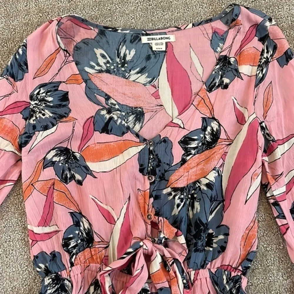 Billabong Boho Pink Floral Bell Long Sleeve Romper - Image 7