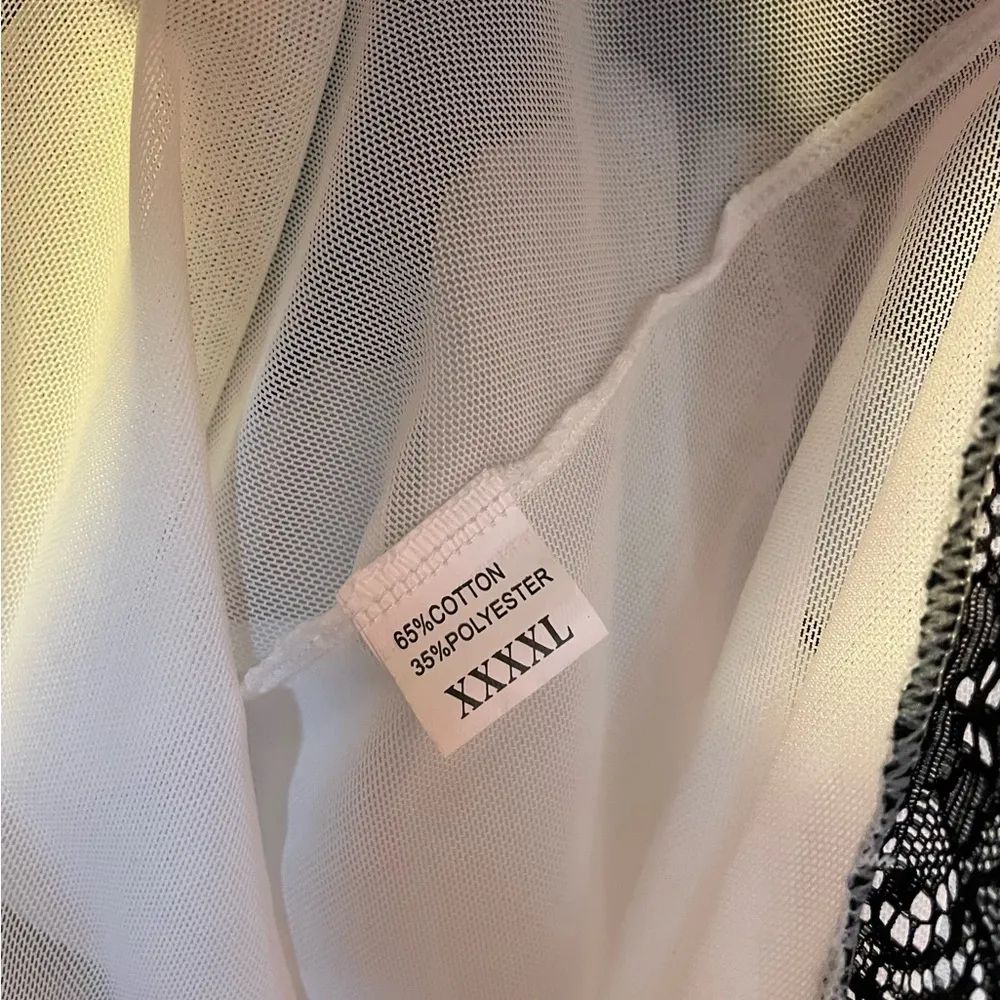 Black & White Women Chemise Babydoll Nightie Lingerie No Brand Plus 4 XL Size 4X - Image 6