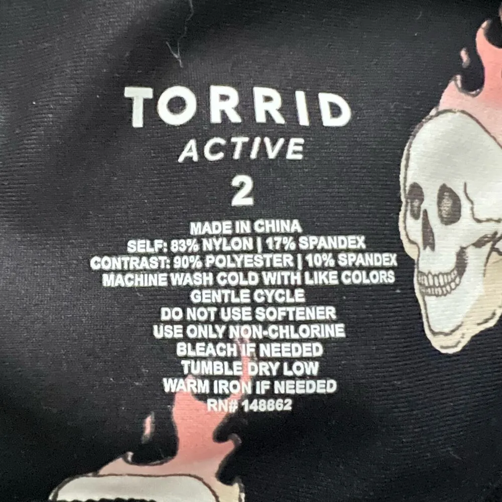 Torrid Active Performance Core Mesh Side Insert Legging 2X Women’s Skull Black - Image 4
