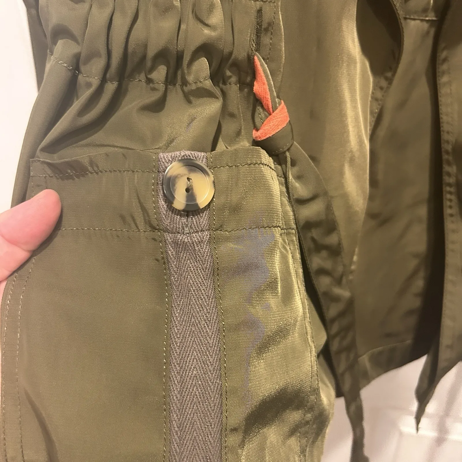 Anthropologie Utility Jacket Size Small Gisborne Obi Trench Anorak Coat in Olive - Image 8