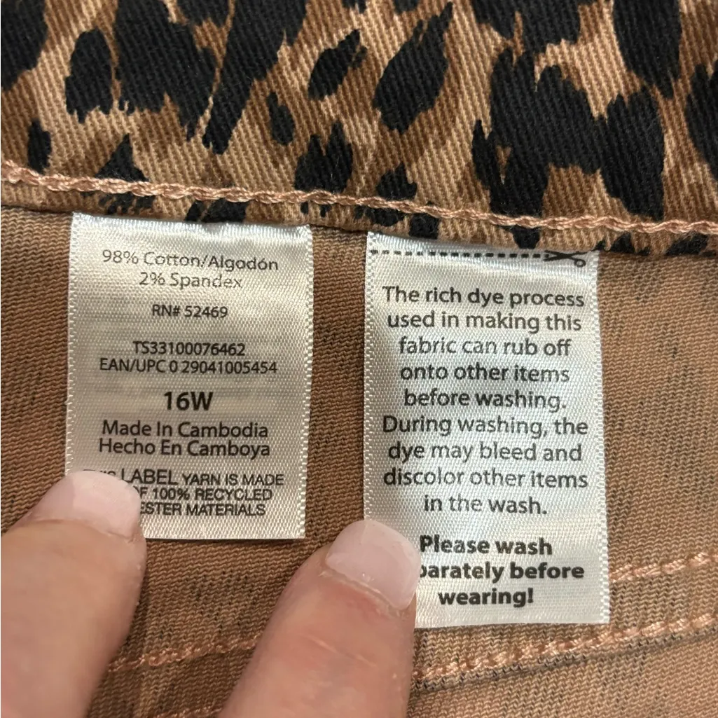 Terra & Sky Leopard Core Straight Denim, Straight Leg, Women’s Size 16 Plus - Image 7