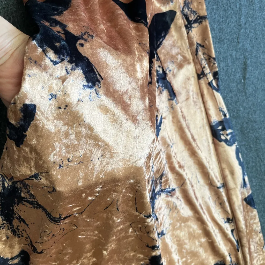 Sexy‎ Velvet black Butterfly golden Strap Dress Retro Style size XS new Gold - Image 4