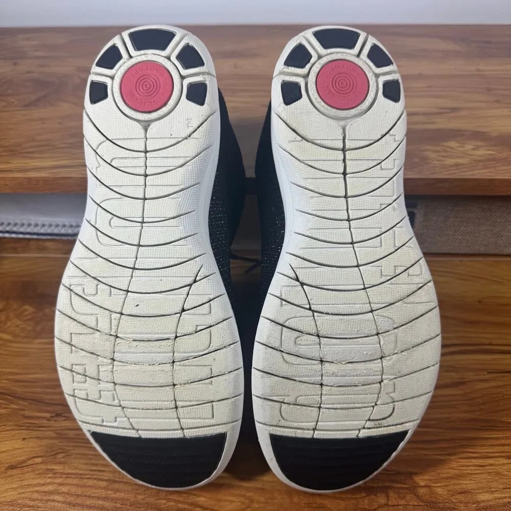 FitFlop Sneaker Women Size 8 Black Gold Speckled Metallic Uberknit High Top Shoe - Image 4