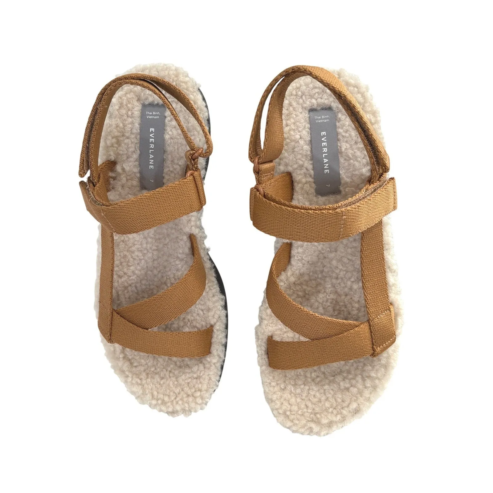 Everlane ReNew Teddy Sport Faux Sherpa Sandals 8 Outdoor Gorpcore Yuppie NIB - Image 3