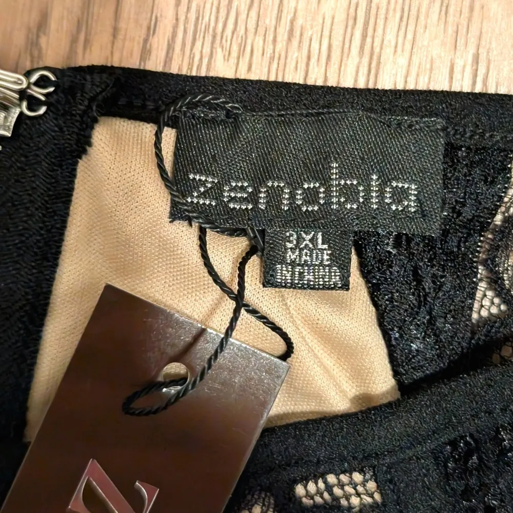 ZENOBIA NWT Black Nude Lace Skater Dress Jr PLUS 3XL 3X Sexy LBD NEW - Image 4