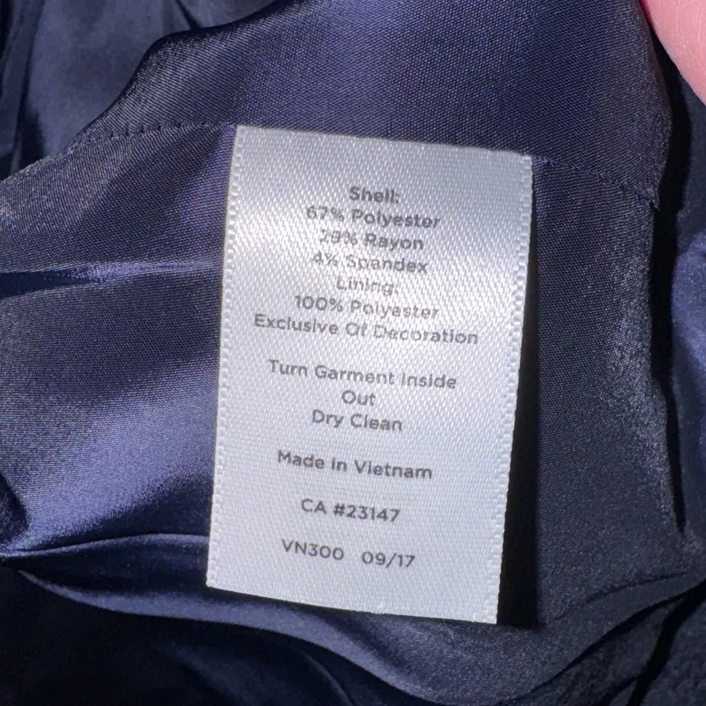 Talbots Braided Trim Zip Jacket Blazer Pockets Navy Green White Size 10 - Image 10