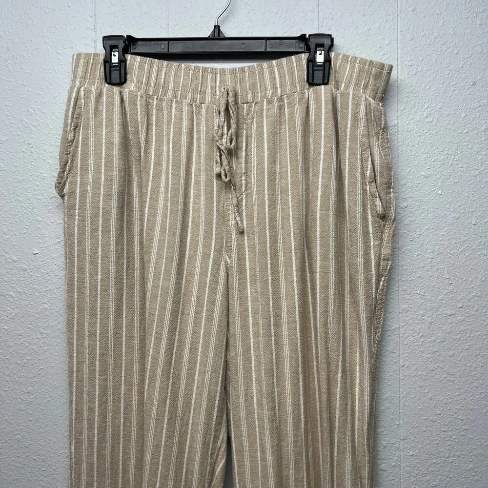 Briggs Linen Blend Pull On Beach Boho Vacation Coastal Grandmother Pants Sz XL - Image 3