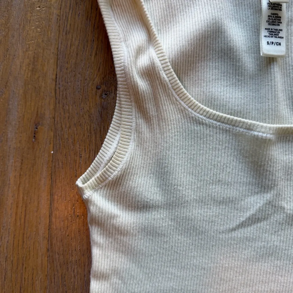 SKIMS  — Cotton Rib Tank — Bone, Small - Image 2