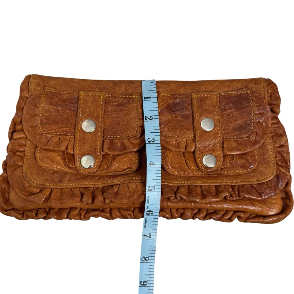 Treesje Western Style Leather Clutch Brown - Image 7