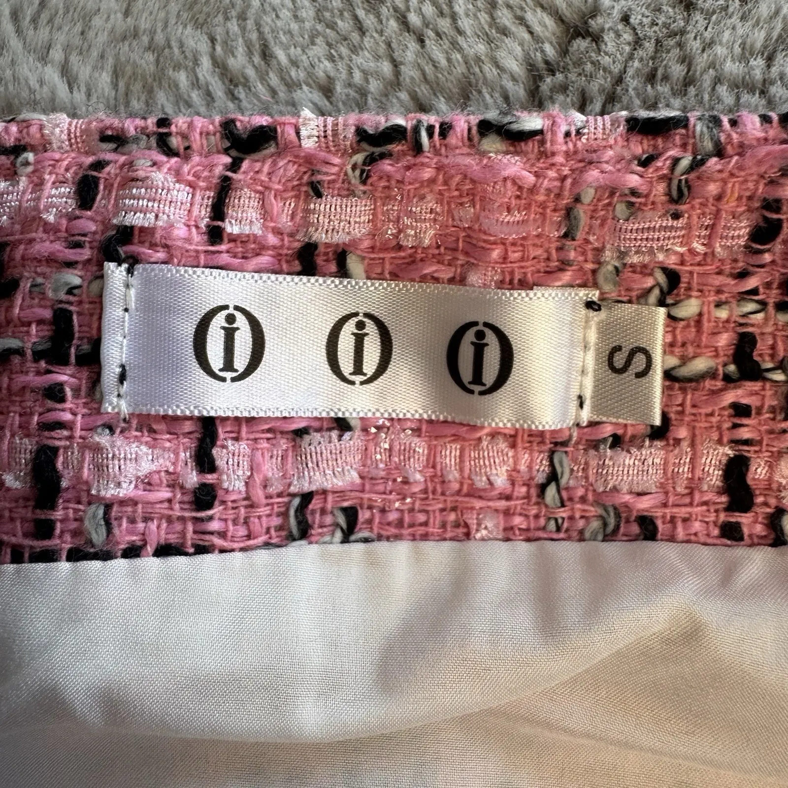 iii Tweed Wool Blend Mini Skirt Womens‎ Sz S Pink New Side Zip - Image 4