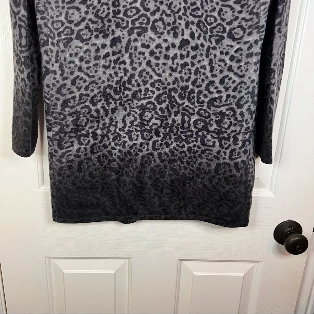 Neiman Marcus Cashmere Collection 100% Cashmere Cardigan Size Small Animal Print - Image 3