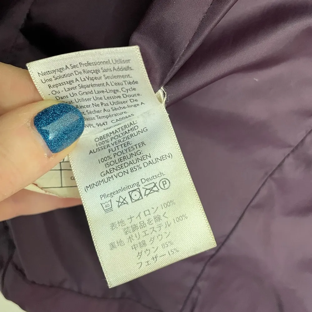 Eddie Bauer Quilted Puffer Coat EB 700 Goose Down Purple Women’s Size XS - Image 9