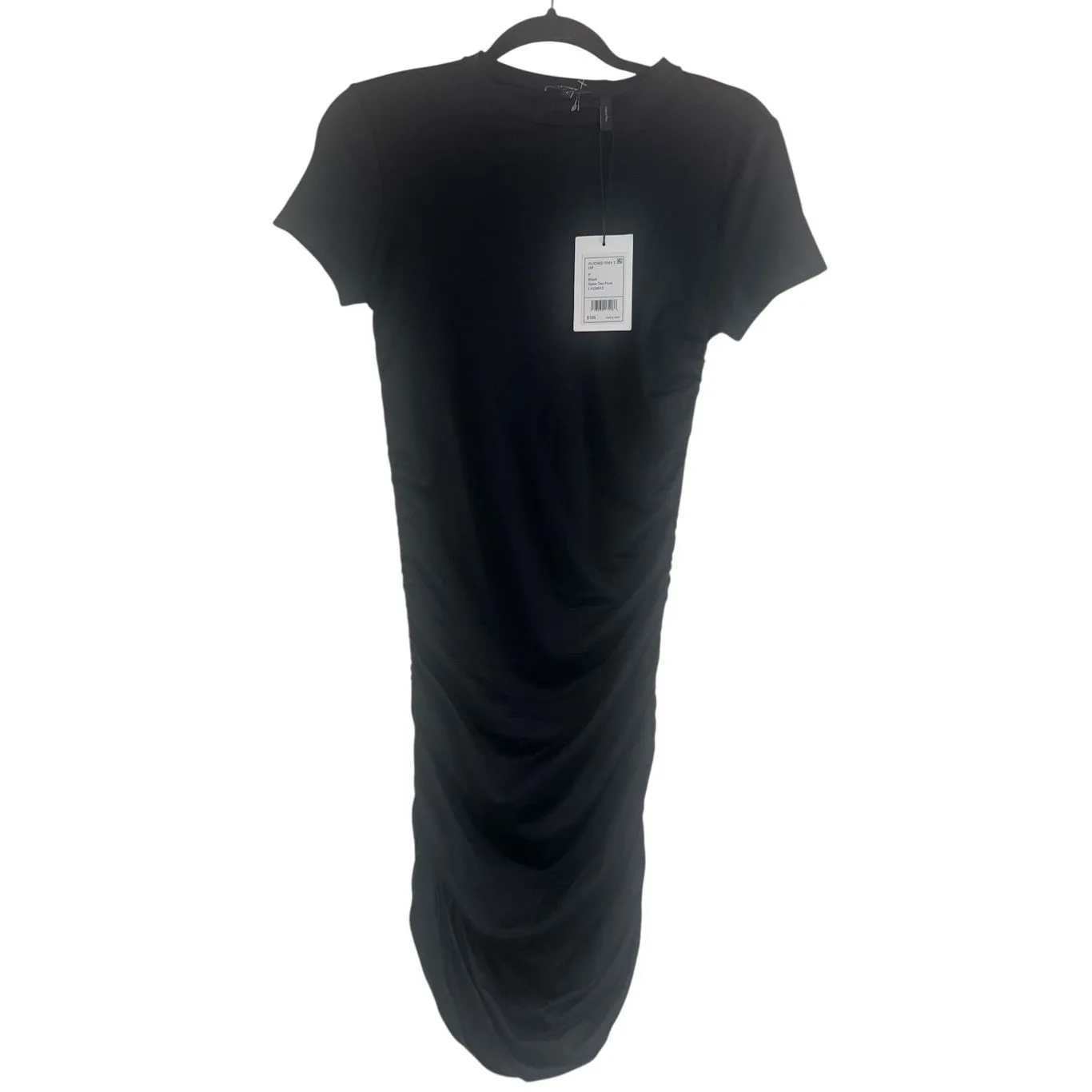 ✨Theory Black Ruched Tiny Apex Crew Neck Short Sleeve Mini Sz 0P Dress✨ - Image 7