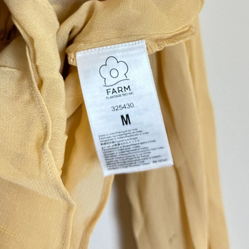 FARM RIO Pleated Peplum Top in Beige Size Medium - Image 5