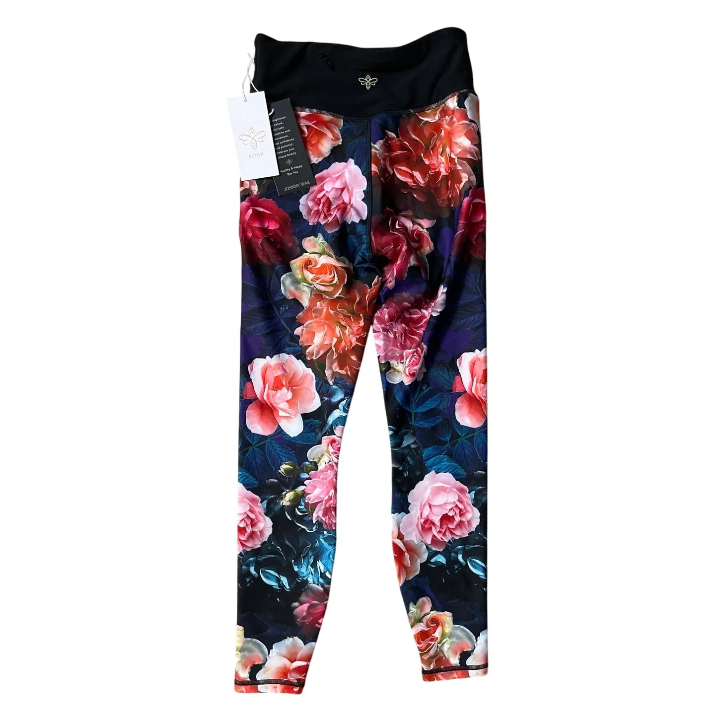 Johnny Was Active V-Yoke Studio Bee‎ Leggings Boho Chic Size XS - Image 6