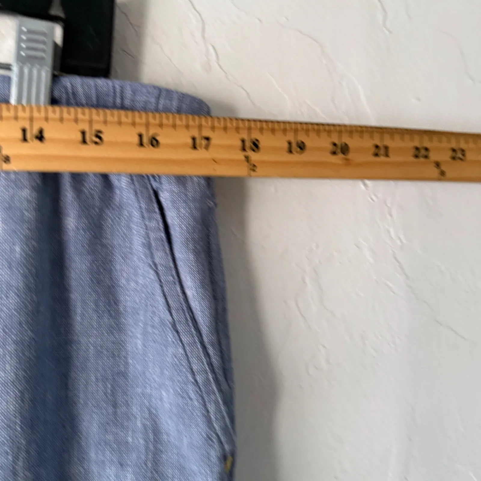 Ellen Tray Linen Blend Drawstring Waist Pants Women Large Blue Casual Comfort - Image 5