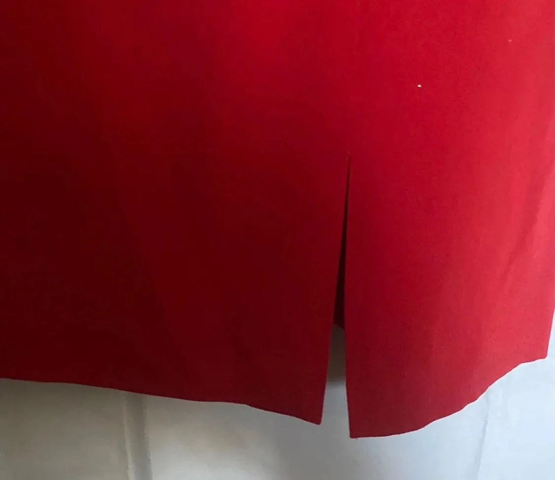 CLASSIC RED SHEATH SILK DRESS, - Image 5