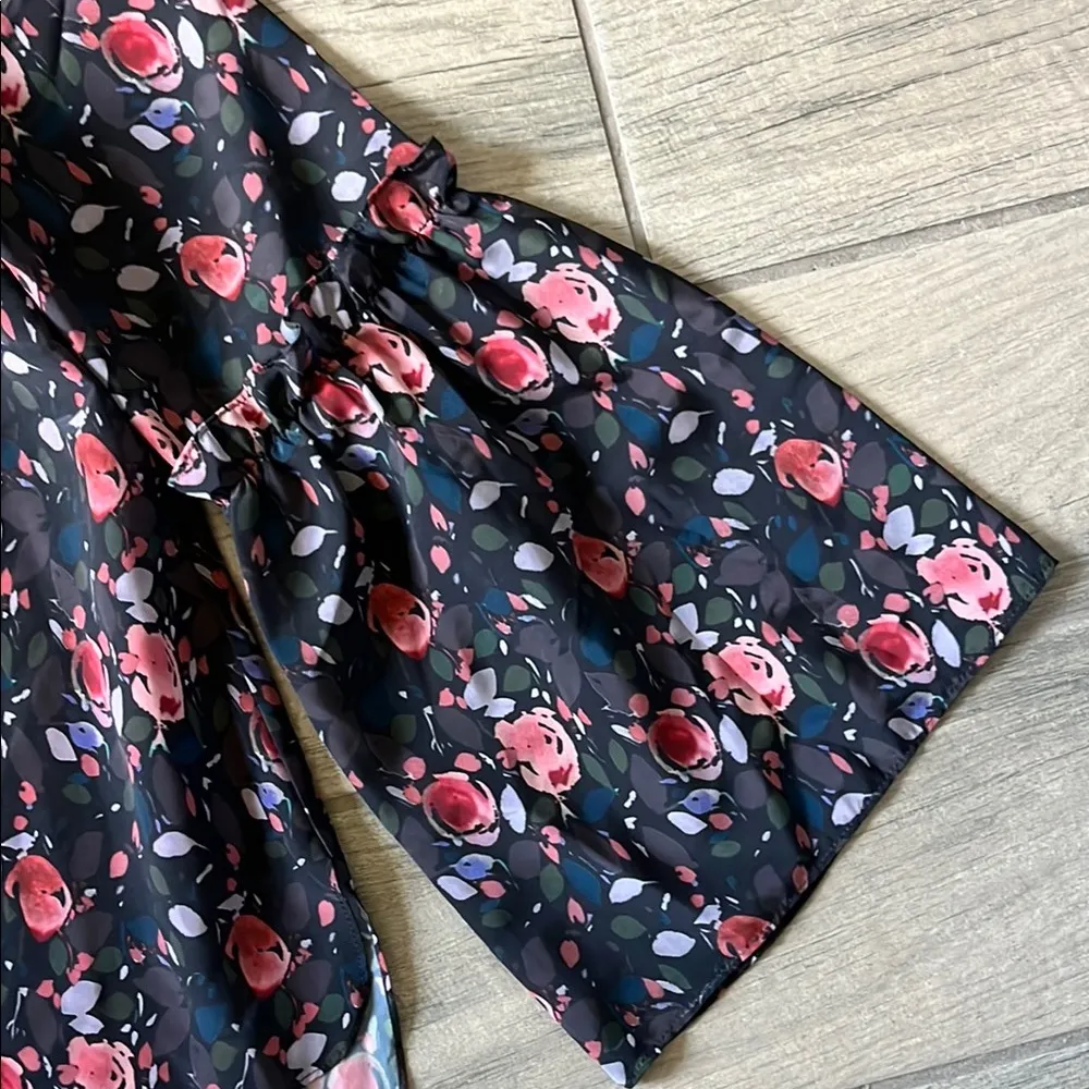 Saks Fifth Avenue Boxy Pink and Orange 3/4 Sleeve Blouse - Image 4