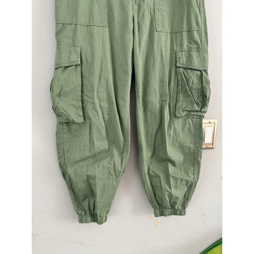Abercrombie & Fitch High Waisted Cargo Joggers Light Green Women’s Medium Y2K - Image 5