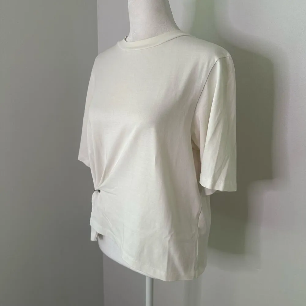 3.1 Phillip Lim white short-sleeve crewneck cotton top size XS - Image 4