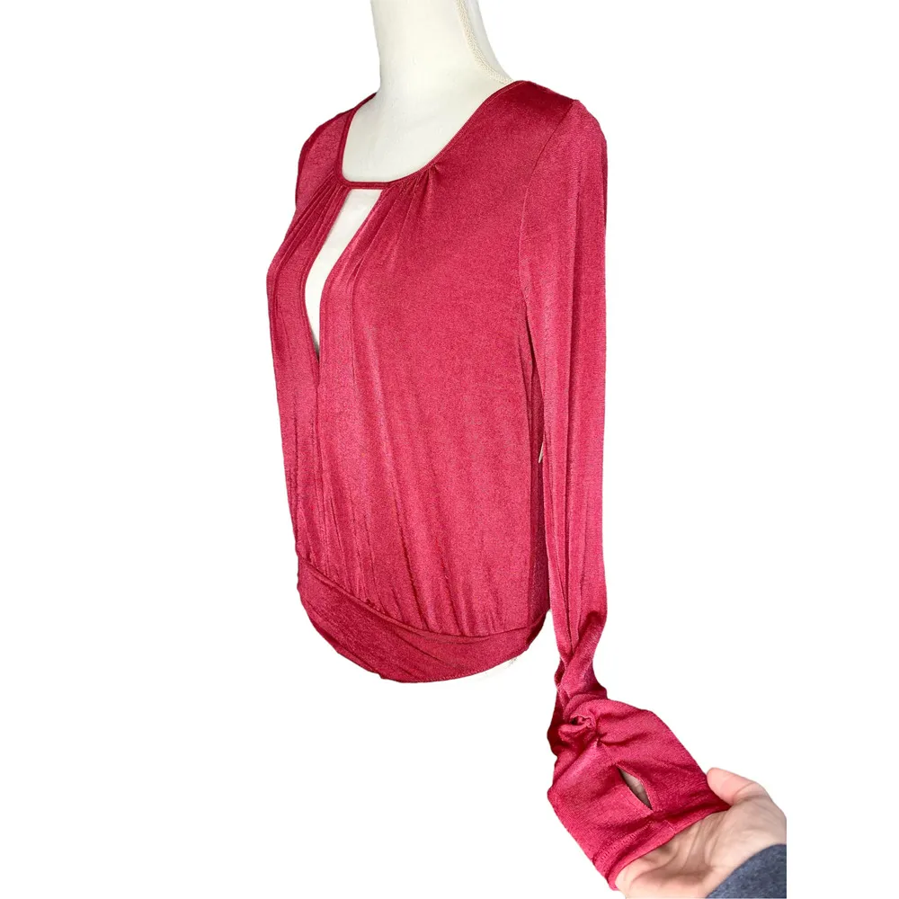 Free People Intimately Kaya Long Sleeve Bodysuit Rose Hypnotic Womens Size Small - Image 5