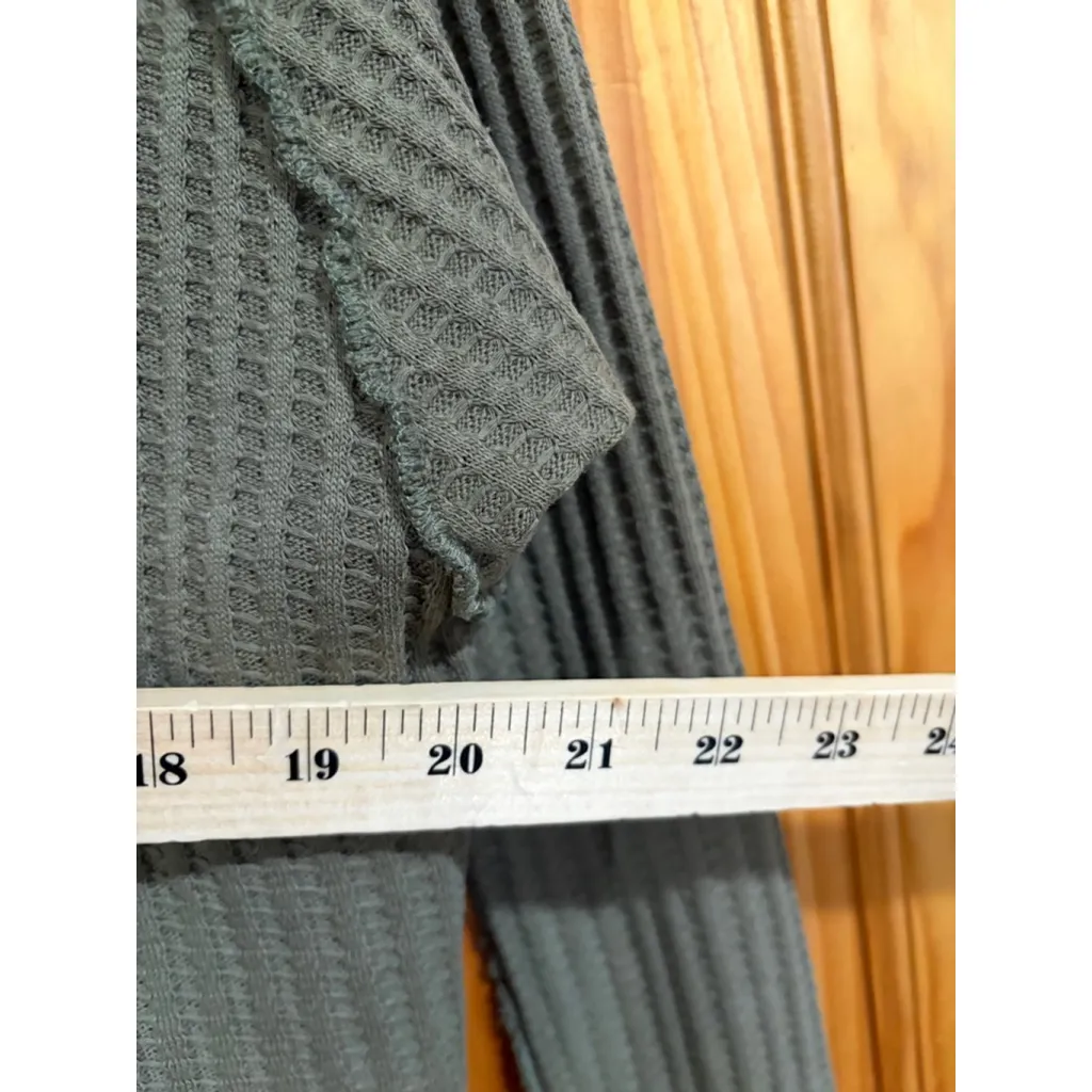 We The Free Free People Olive Green Waffle Knit Hooded Cropped Top XS - Image 8