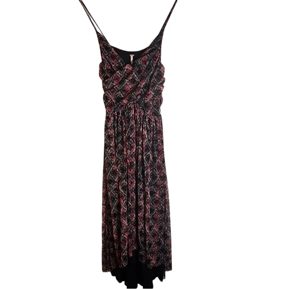 Free People High Low Floral Midi‎ Dress Size Small Travel Going Out Boho - Image 2