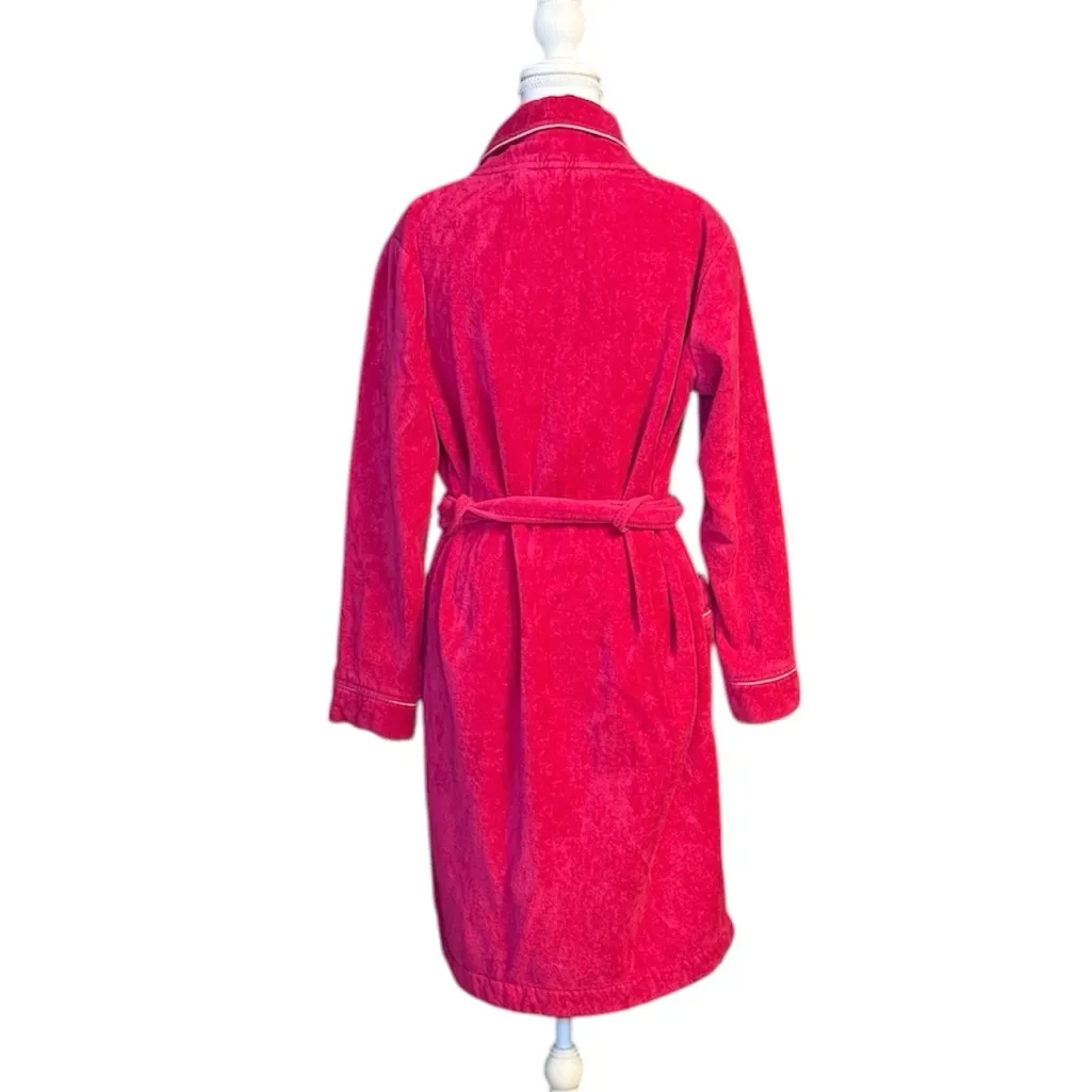 Victoria’s Secret Robe Bathrobe Terry Cloth Hot Pink Belted XS - Image 3