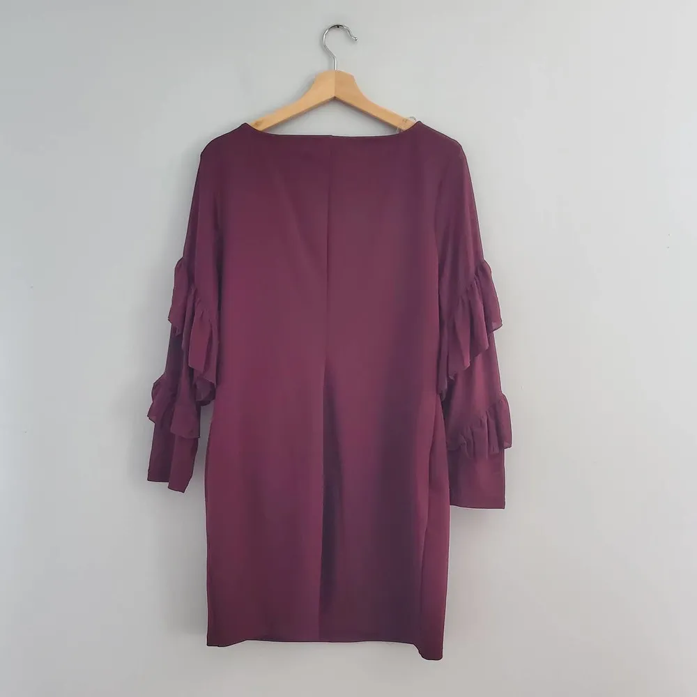 Haute Monde Purple Ruffle Sleeve Mini Dress 1XL - Image 2