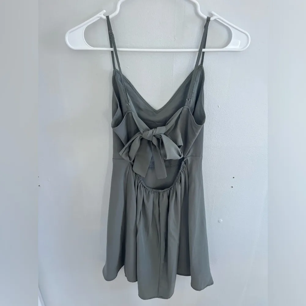 Tie Back Green Mini Dress - Image 3