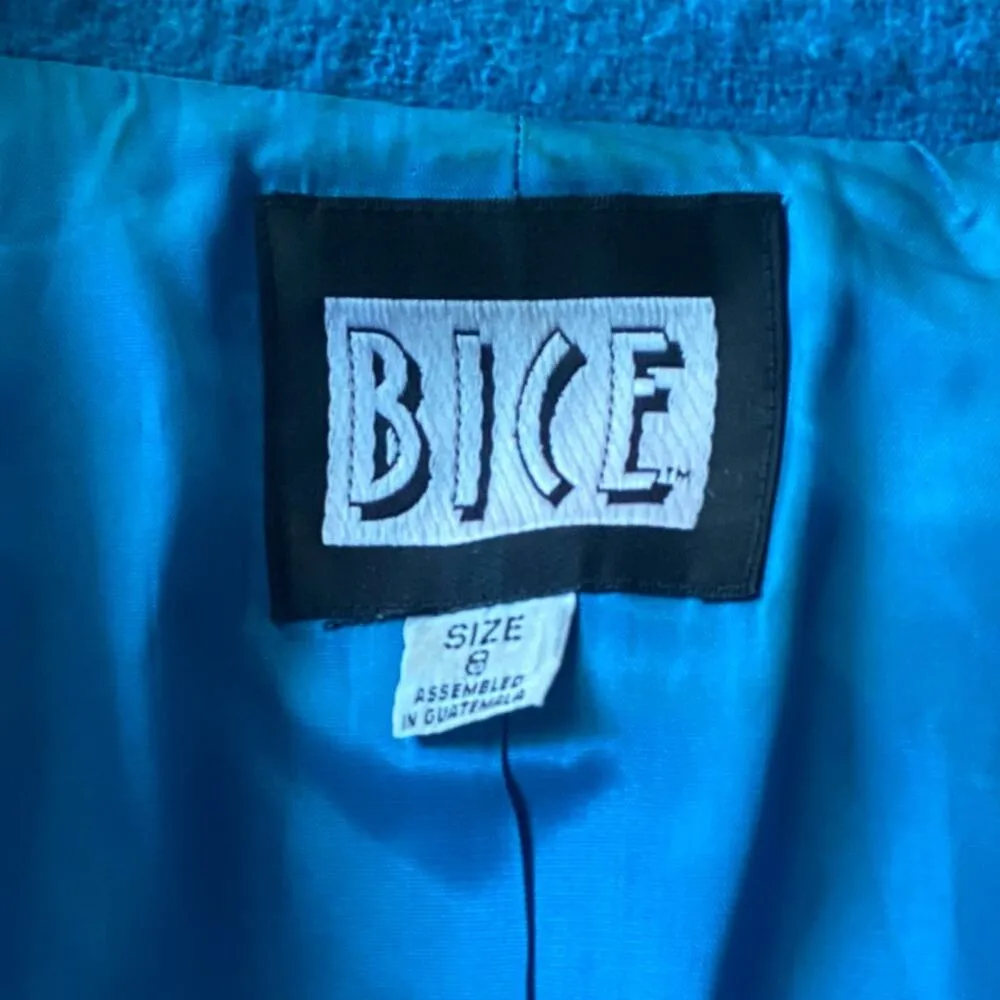 BICE Vintage Electric Blue & Gold Blazer Size 8 Petite Short - Image 7