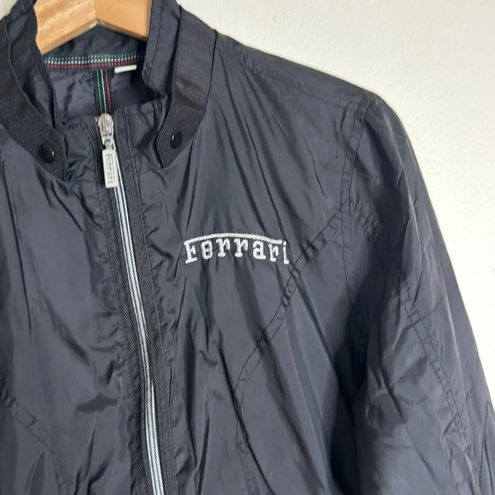 Ferrari black windbreaker style puma zip up car jacket size small nylon cars - Image 12