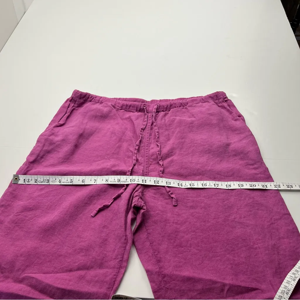 Nation LTD 100% Linen Pink Pants Women Size Small Coastal Pull-on Pockets *FLAW - Image 9