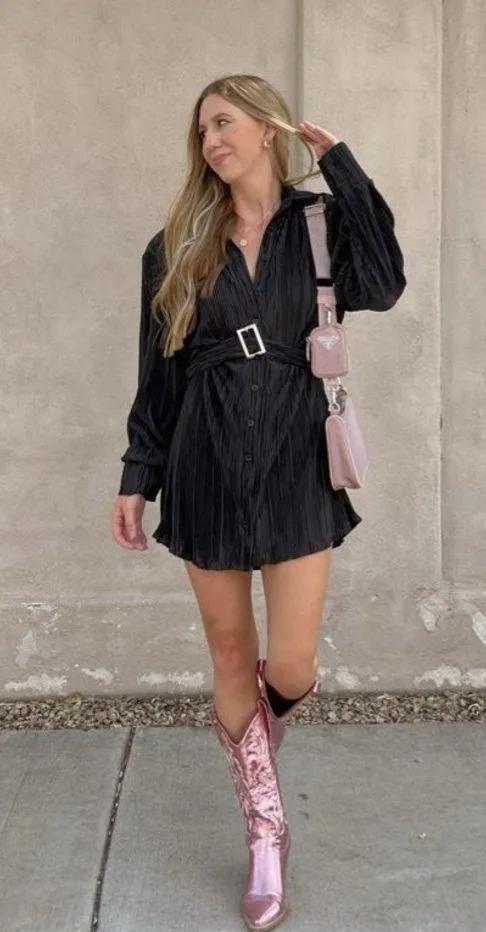 Jeffrey Campbell  Dagget Cowboy Boots in Pink Metallic 7 - Image 3