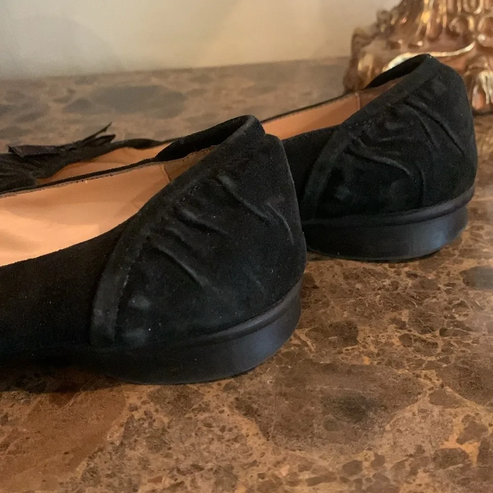 Women’s Size 8 Nordstrom Preview International Black Suede Ballet Flats with Bow - Image 8