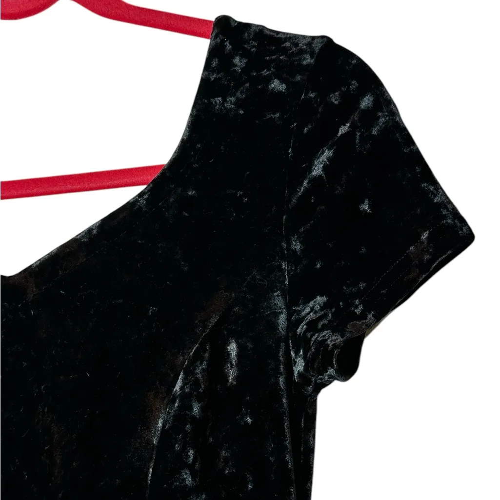 St. Michaels Black Velvet Midi Dress WhimsiGoth 90s Grunge Witchy Goth Size 8 - Image 4