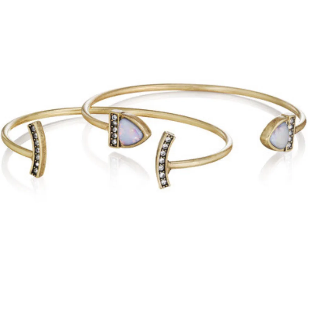 Chloe + Isabel set of 2 gold tone open cuff Bracelets - Image 2