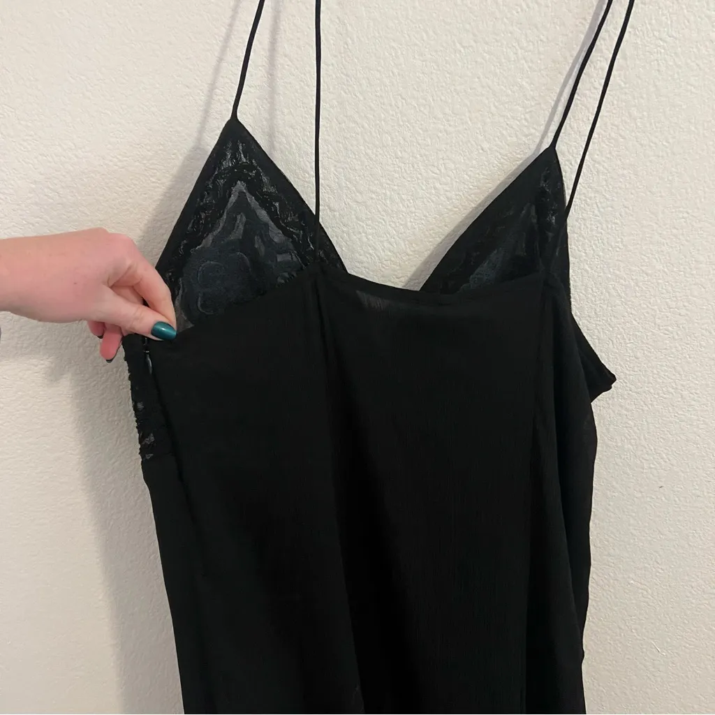 Zara Women Maxi Lace Dress Black Embroidered Beads - Image 6