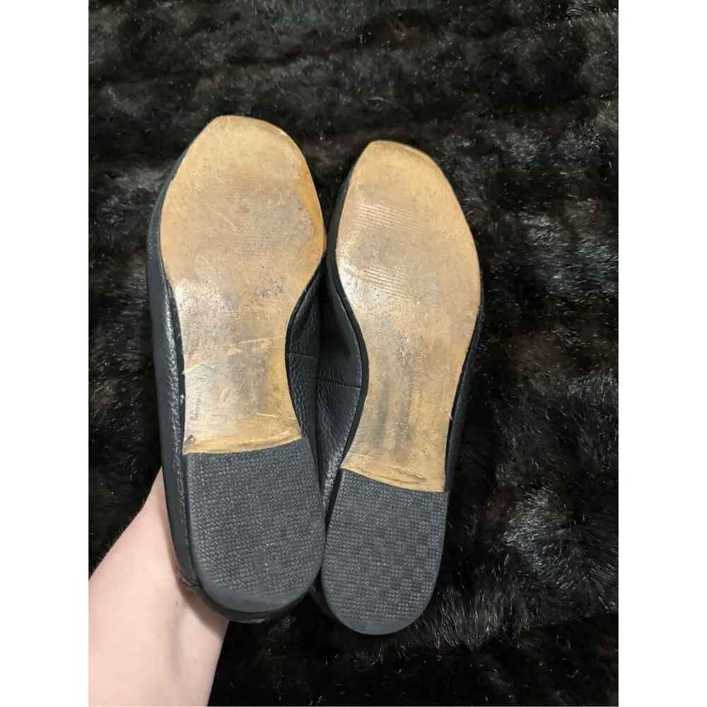 Saks fifth avenue black leather professional flats shoes classy 8.5 - Image 5