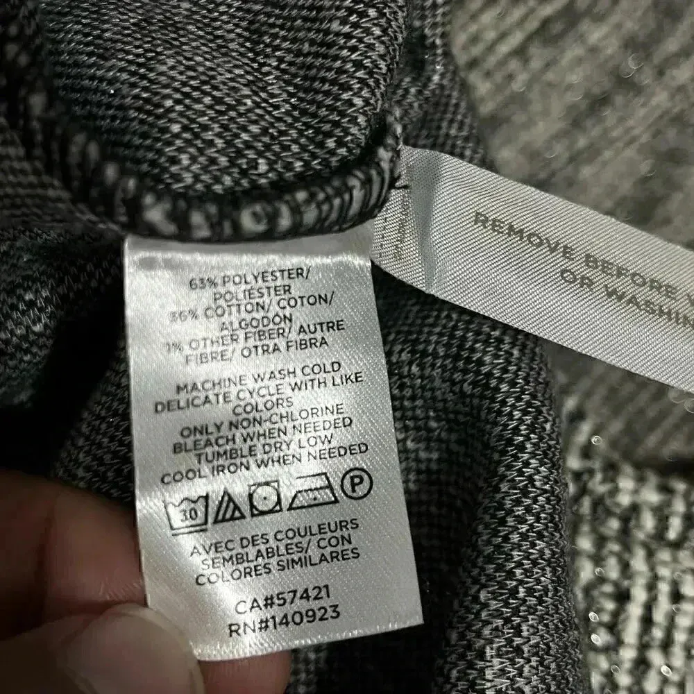 Lou &‎ Grey NWT Long Sleeve Silver Shimmer Textured Dress Medium - Image 7