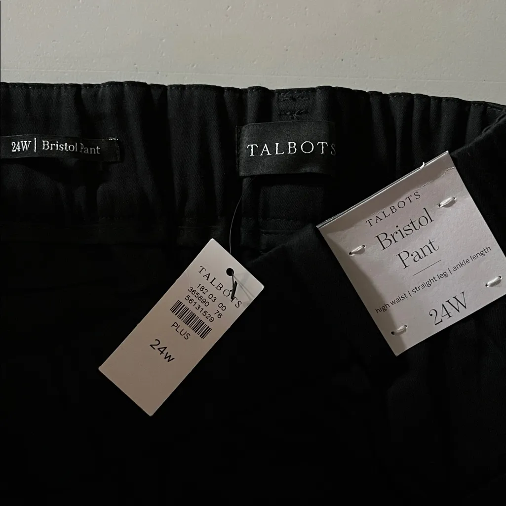 Talbots NWT Plus Size 24W Black High Waist Straight Leg Bristol Ankle Pants - Image 4