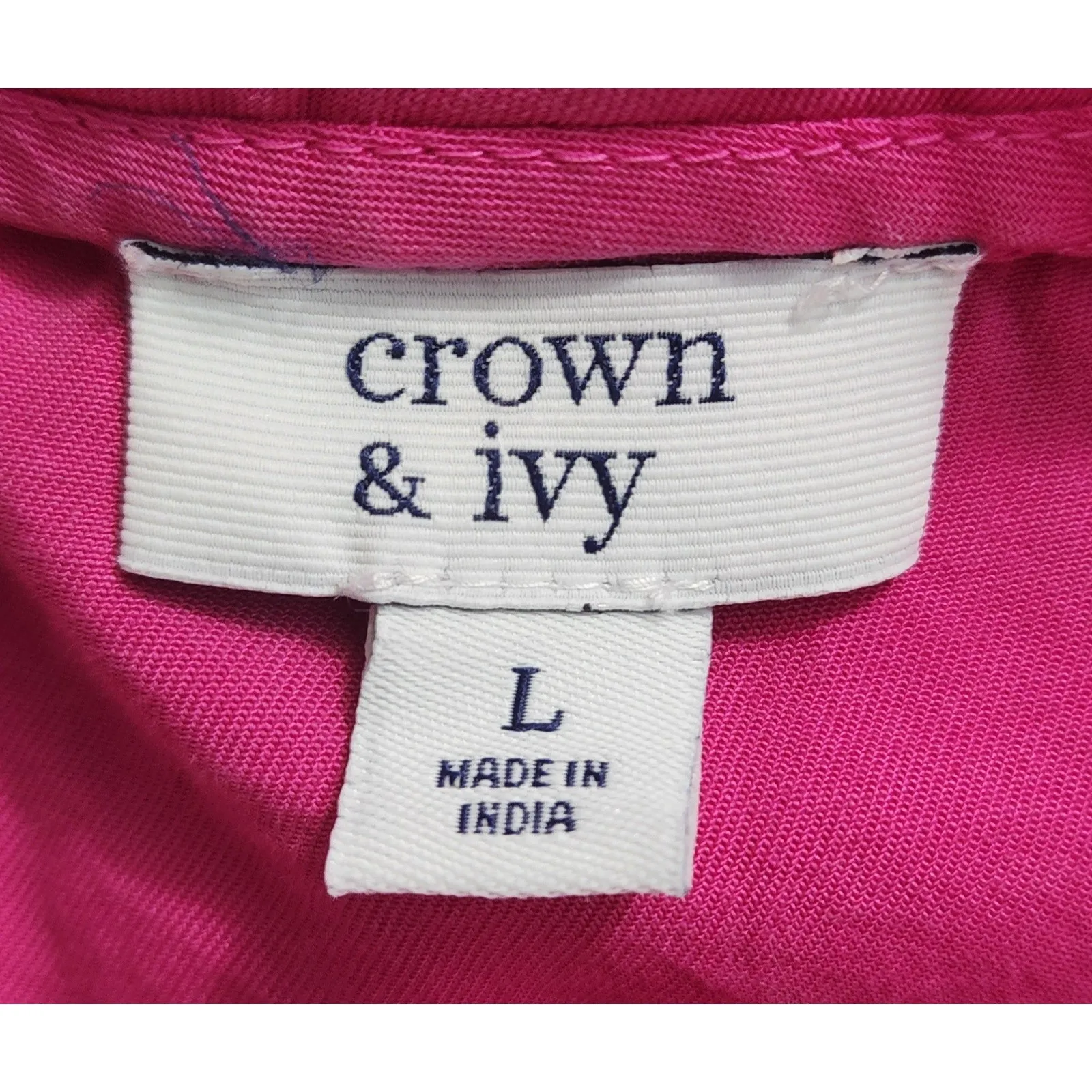 Crown‎ & Ivy Women's Pink Ruffle Collar Long Sleeve Blouse Top - L - Image 4
